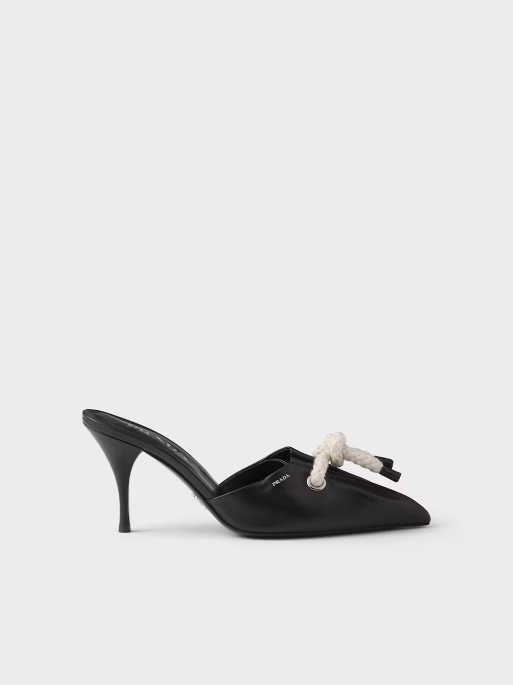 Prada Black Nappa Leather Rope Detail Sandals