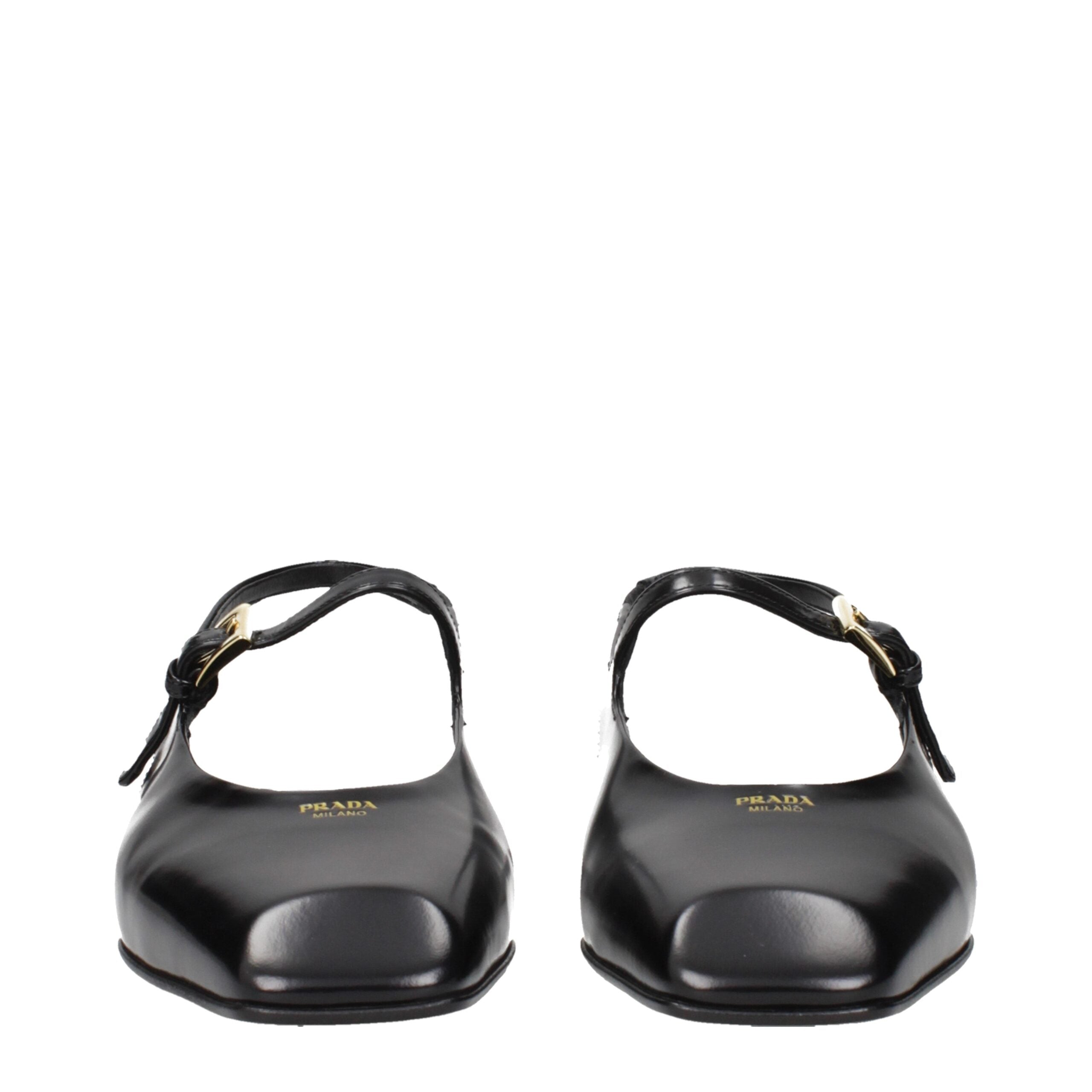 Prada Black Leather Sandals