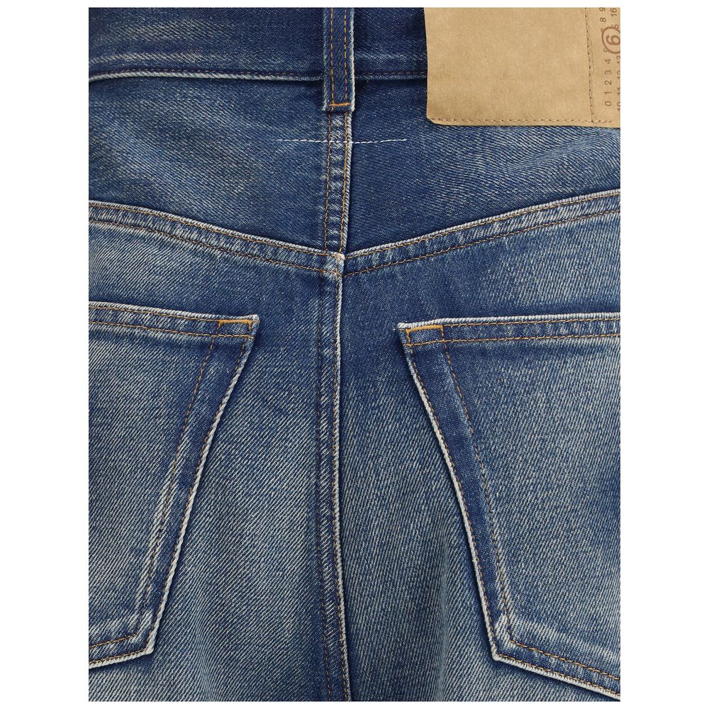 MM6 Blue Cotton Relaxed Fit Jeans