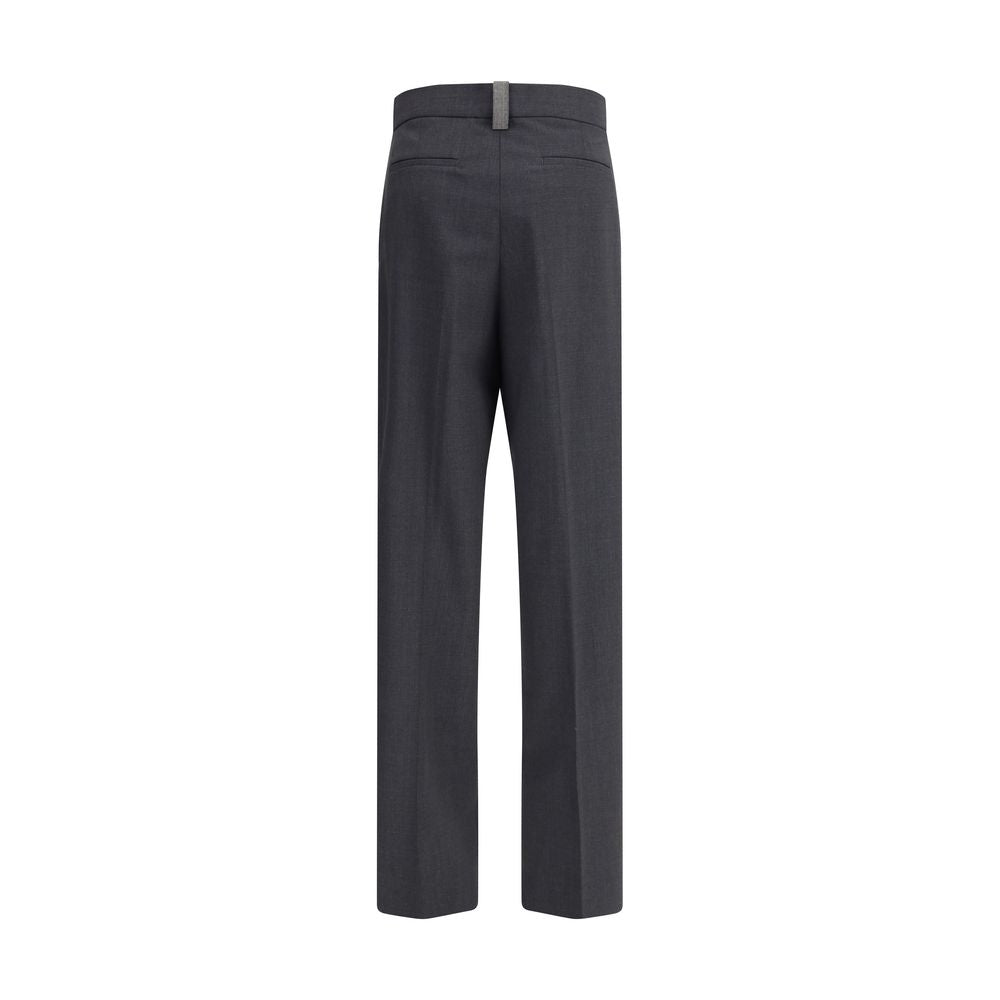 Fabiana Filippi Gray Fleece Wool Casual Pants