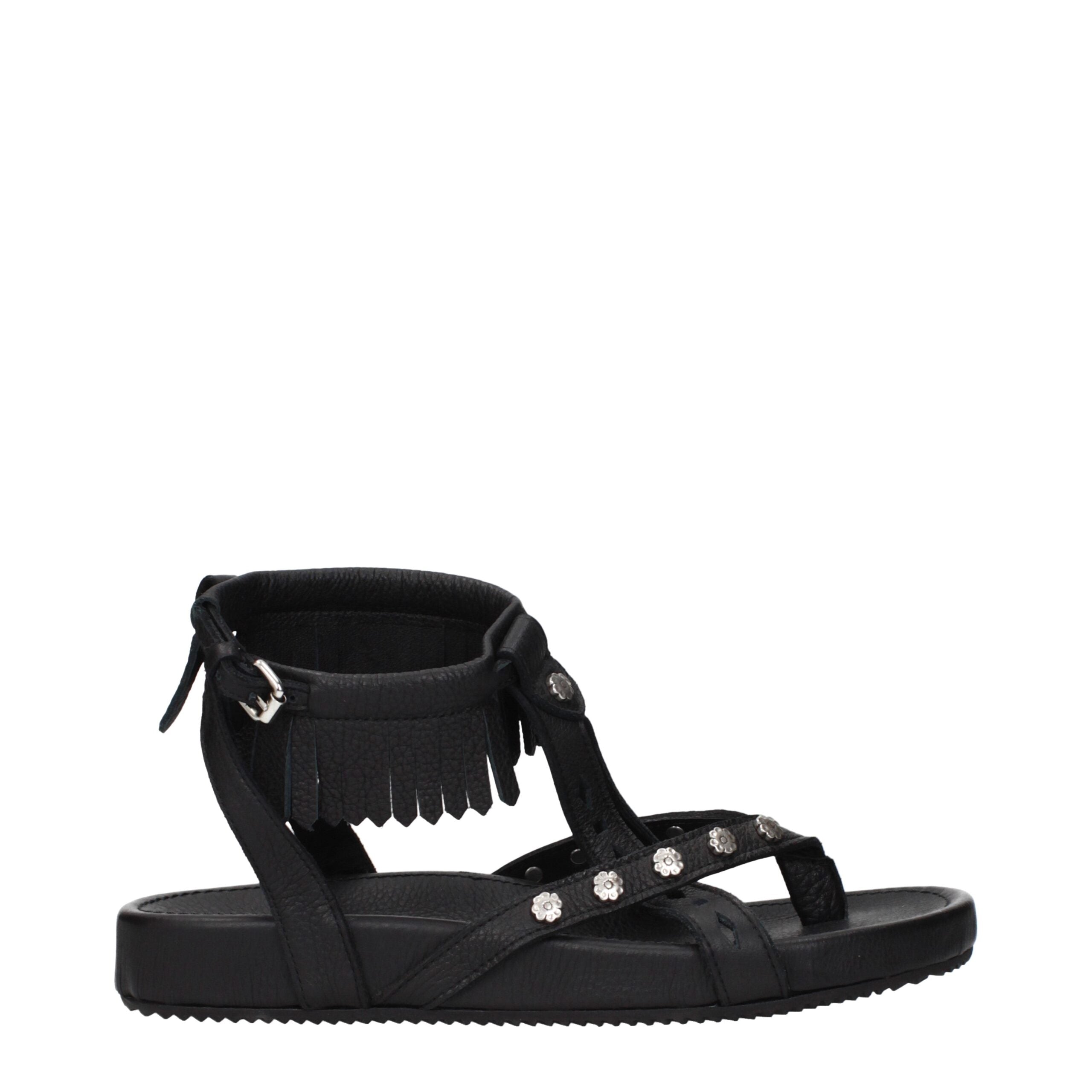 Isabel Marant Black Leather Sandals