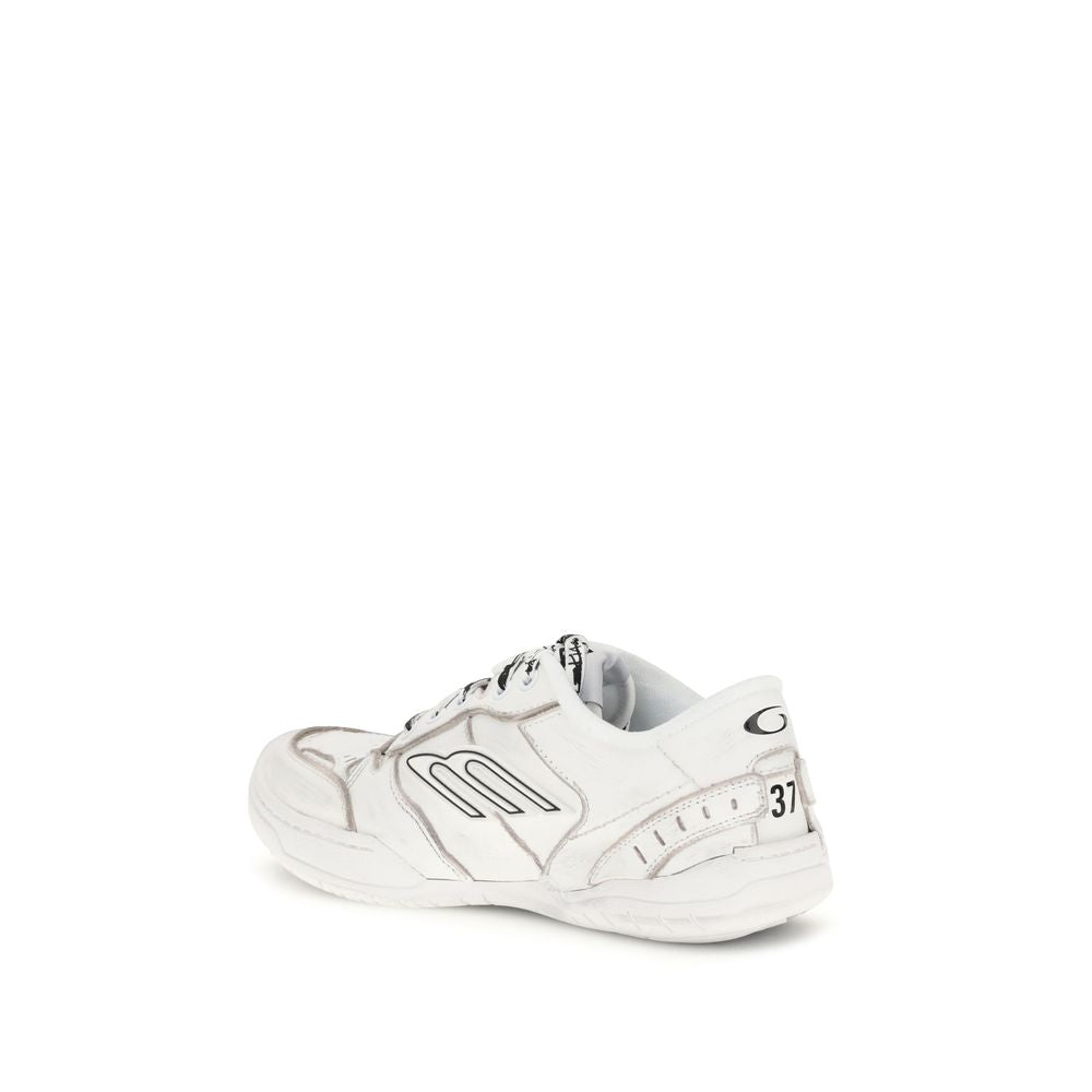 Balenciaga White Calf Leather Bos Taurus Athletic Sneakers