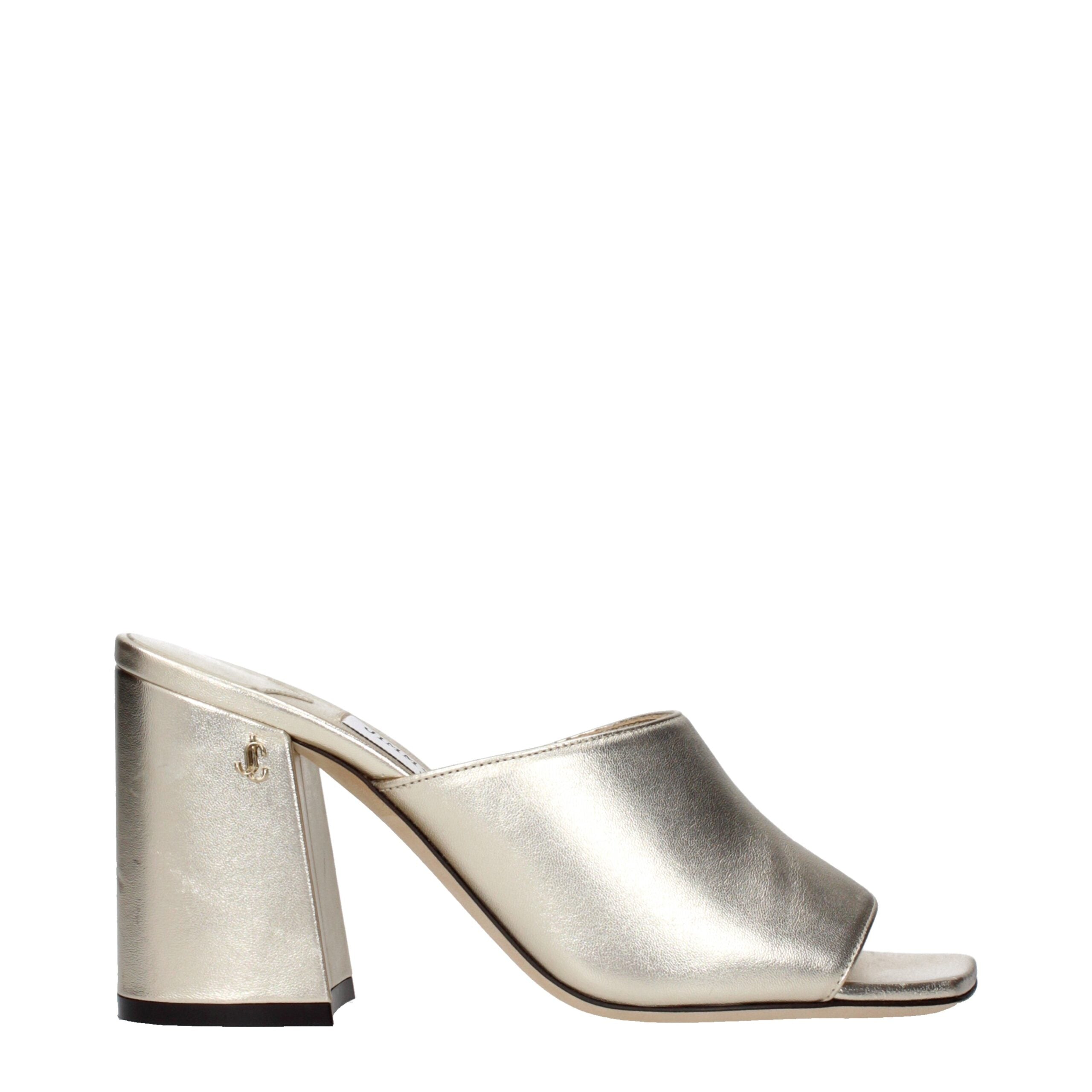 Jimmy Choo Gold Leather Platform Sandals