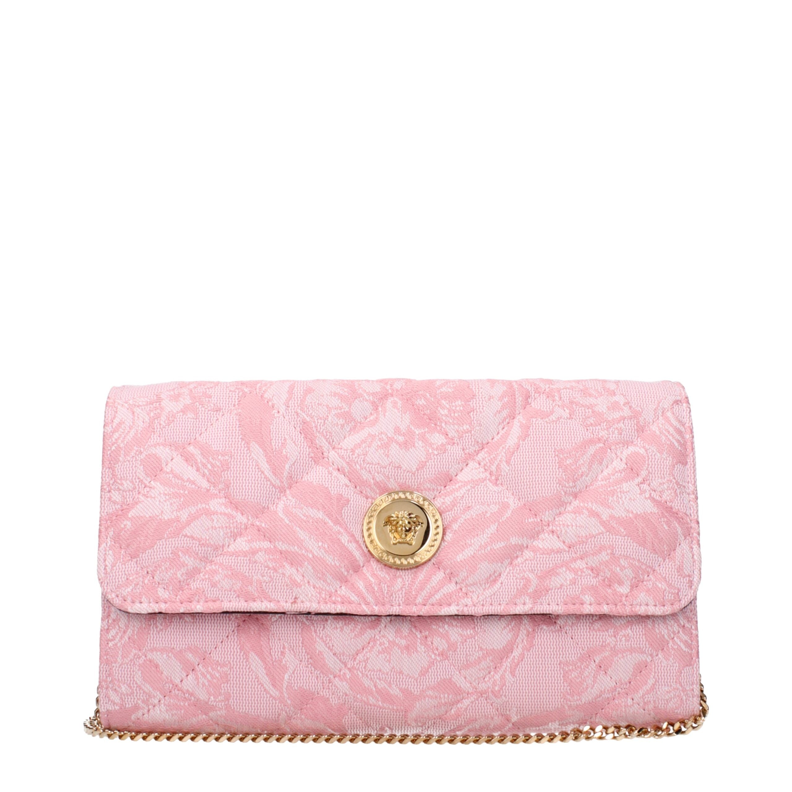 Versace Pink Fabric Clutch Bag