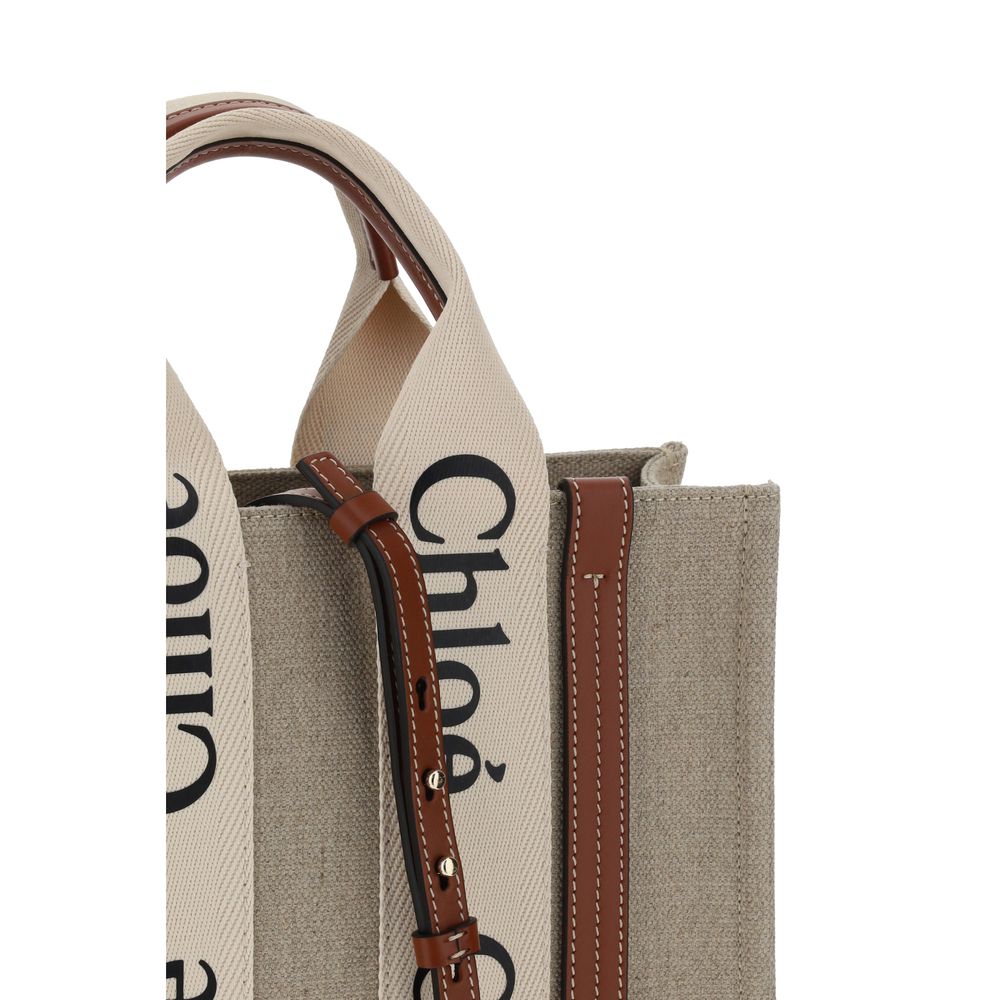 Chloé Brown Linen Handbag