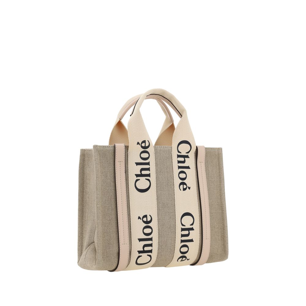 Chloé Brown Linen Handbag