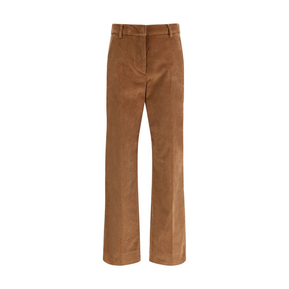 Max Mara Brown Cotton Casual Pants