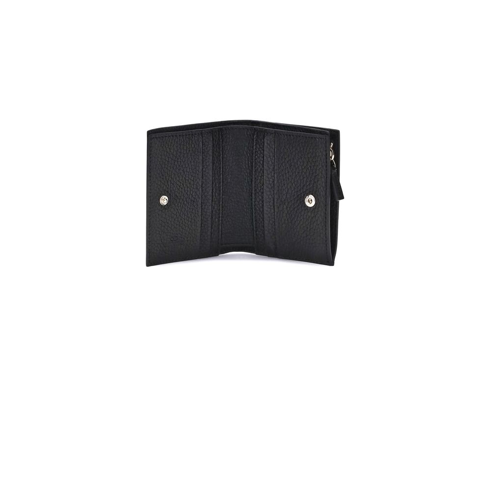 Valentino Garavani Black Calf Leather Bos Taurus Wallet