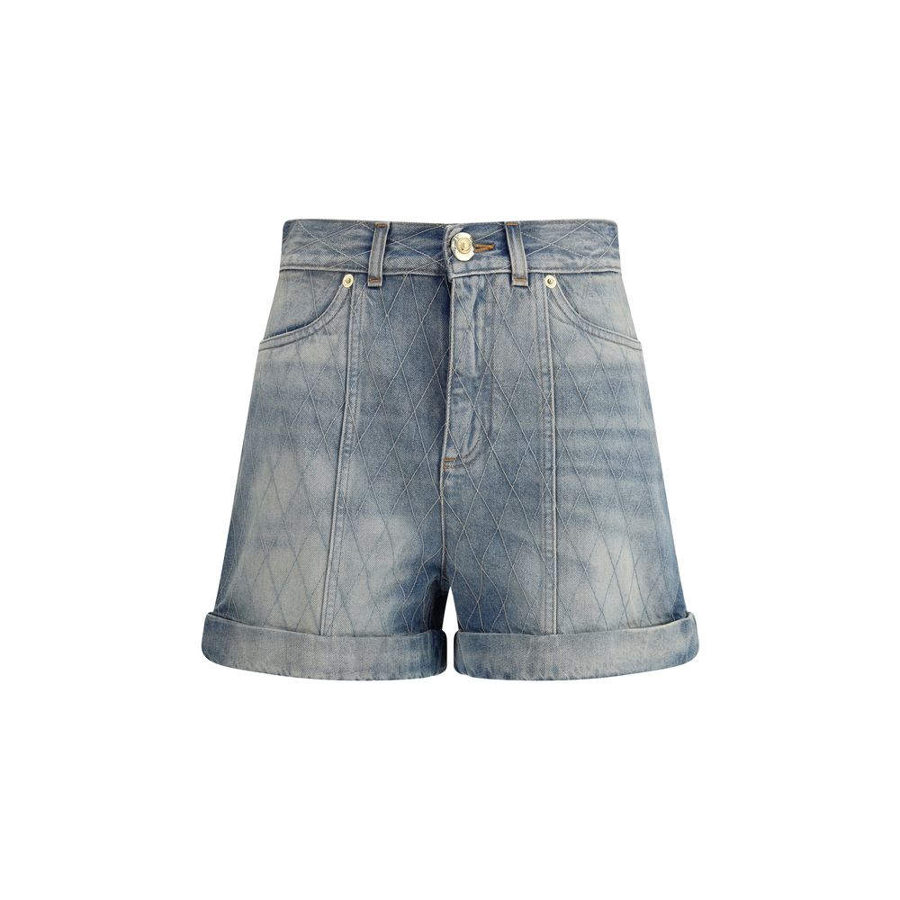 Balmain Light Blue Cotton Bermuda Shorts