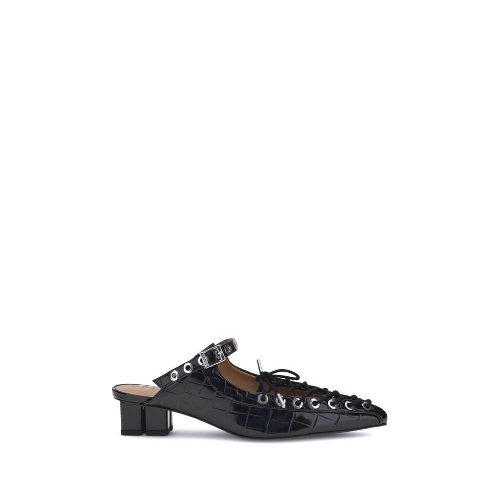 Ganni Black Polyethylene Mules