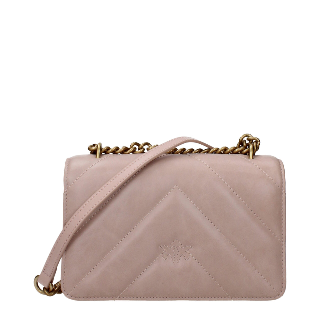 PINKO Pink Leather Crossbody Bag