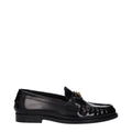Versace Black Leather Slip-On Loafers