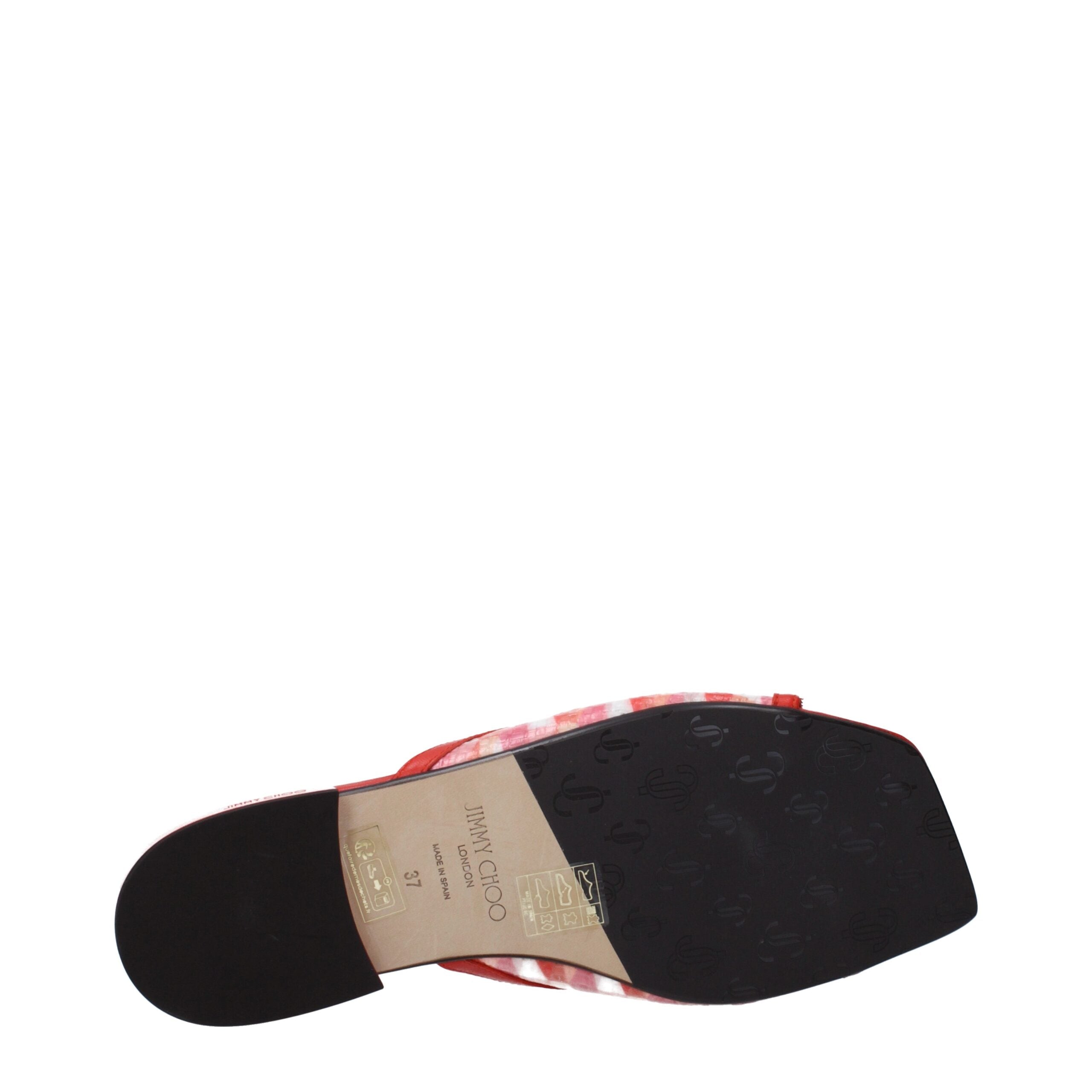 Jimmy Choo Orange Fabric Slippers