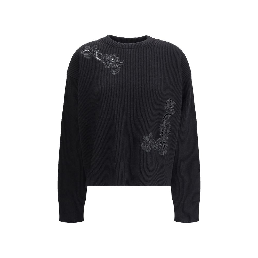 Versace Black Fleece Wool Sweatshirt