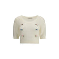 Alessandra Rich White Mohair Sweatshirt
