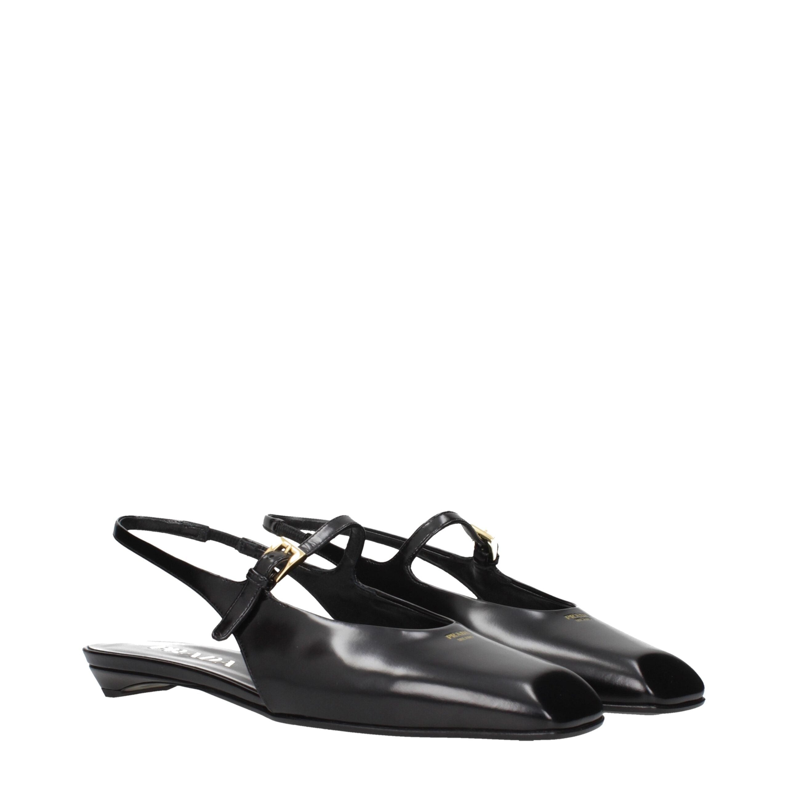 Prada Black Leather Sandals