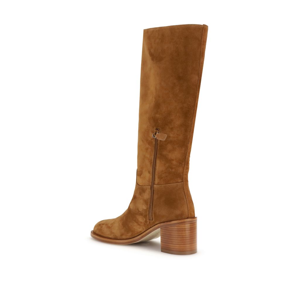 Stuart Weitzman Brown Calf Leather Bos Taurus Boots