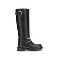 Dolce & Gabbana Black Calf Leather Bos Taurus Lace-Up Boots