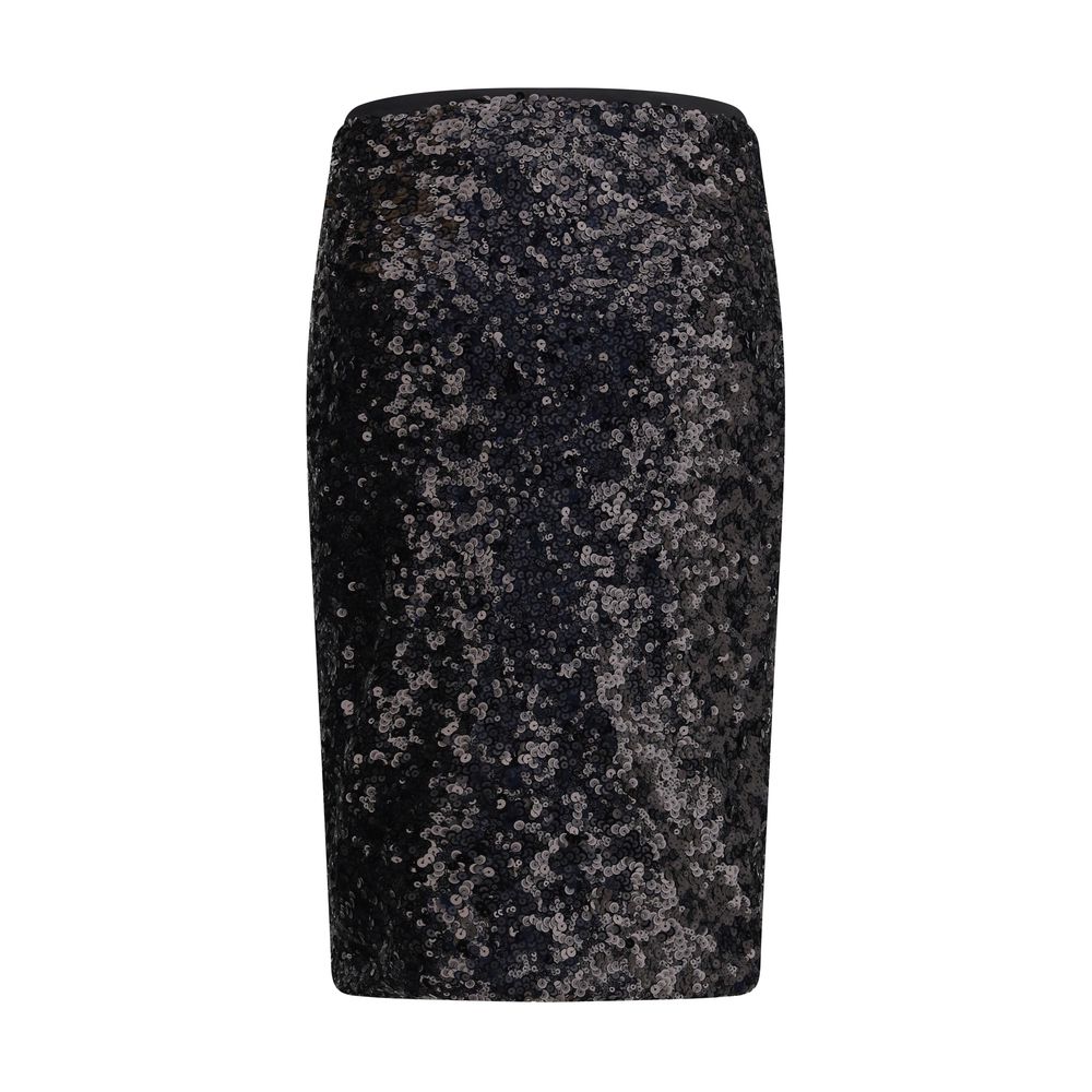 PINKO Black Polyester Midi Skirt