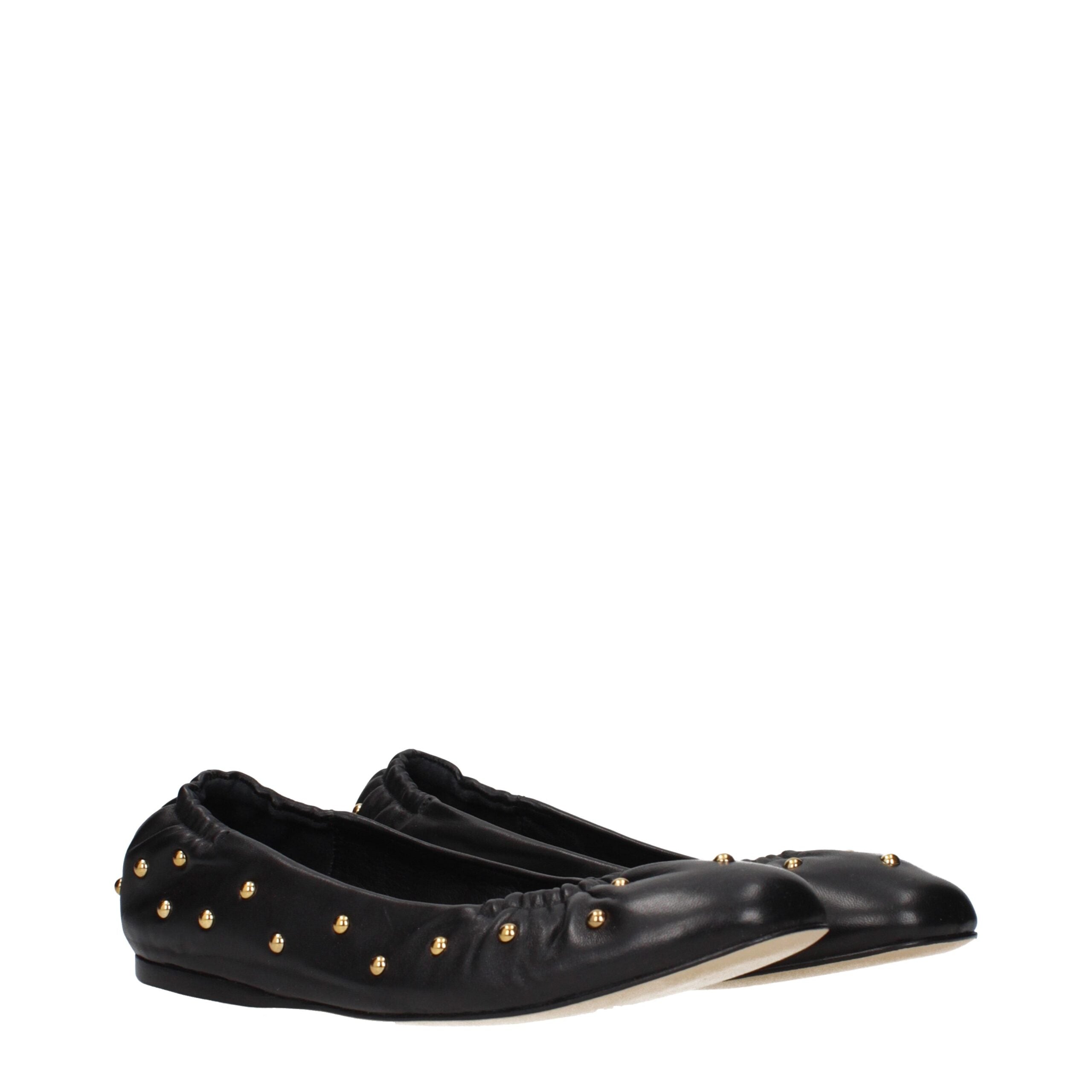 Chloé Black Leather Ballet Flats