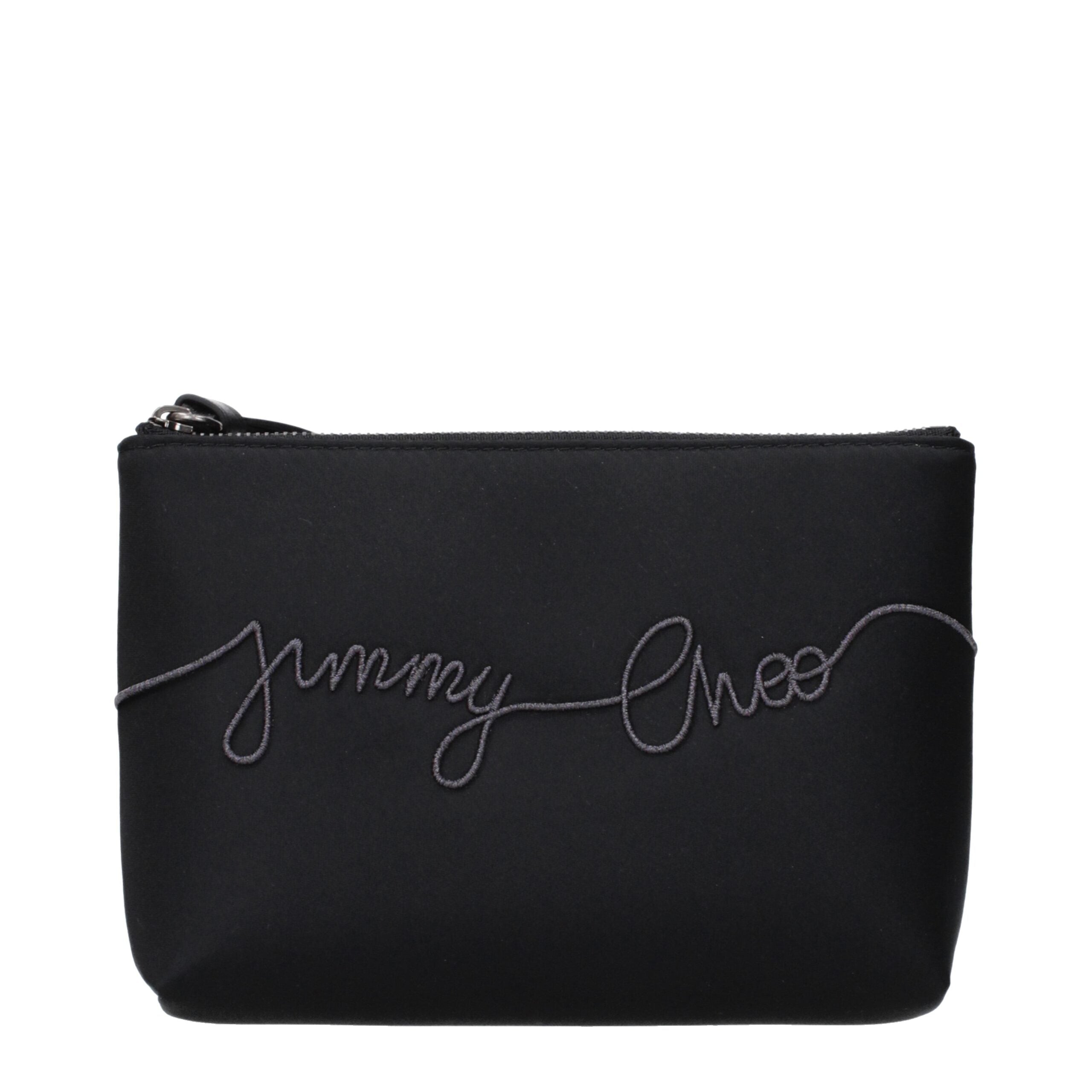 Jimmy Choo Black Satin Clutch Bag