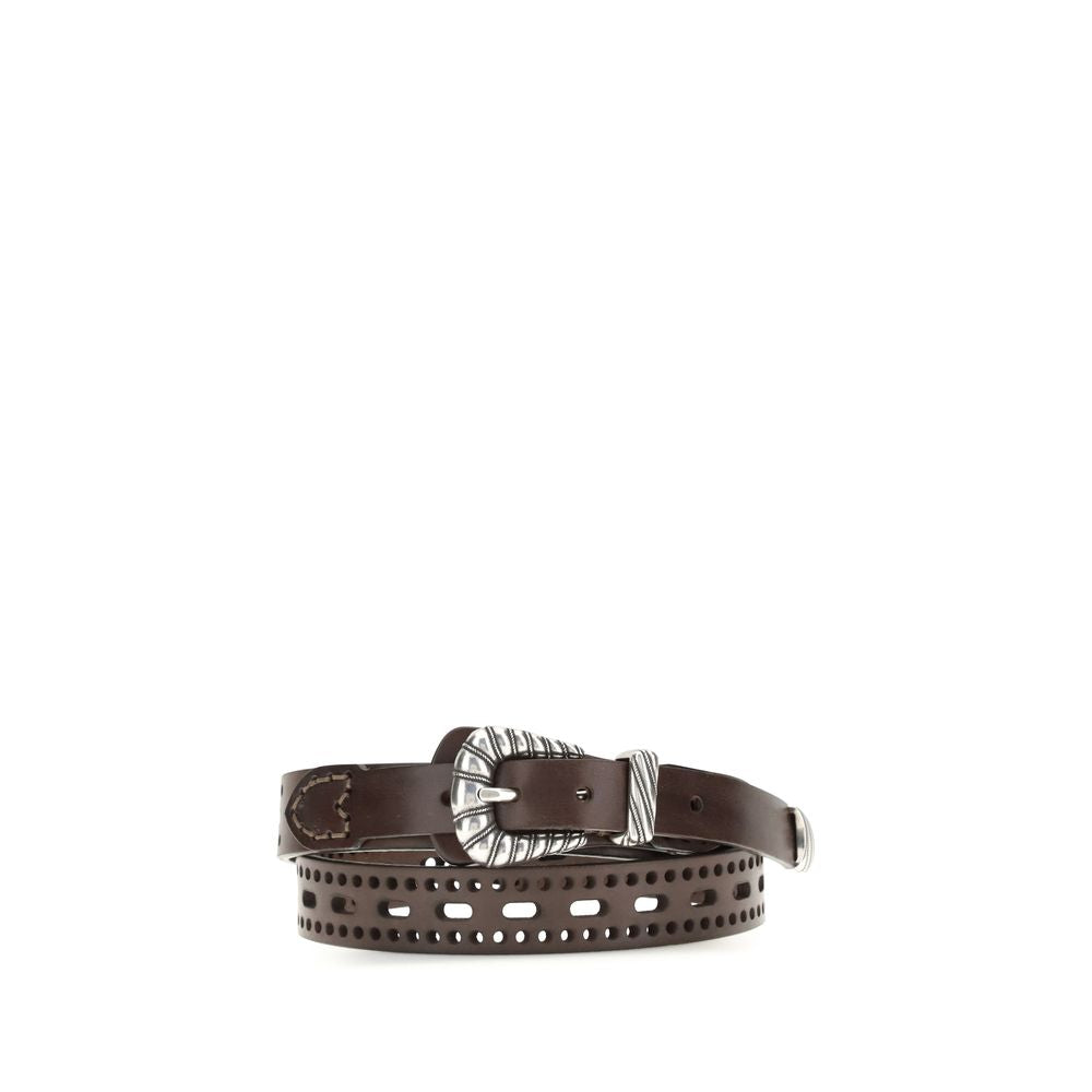 Etro Brown Calf Leather Bos Taurus Belt
