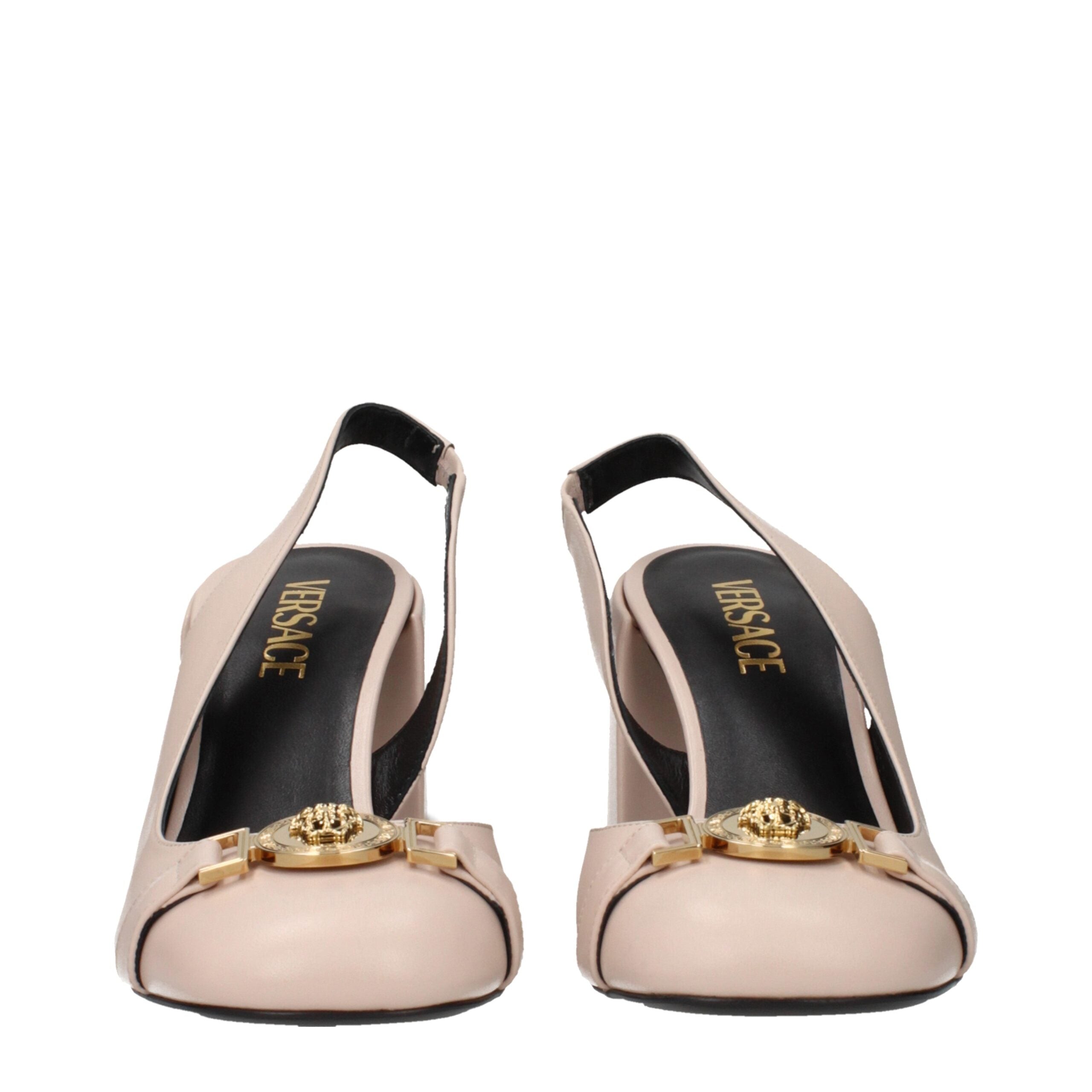 Versace Pink Leather High Heel Pumps