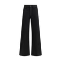 7FOR Black Cotton Flared Jeans