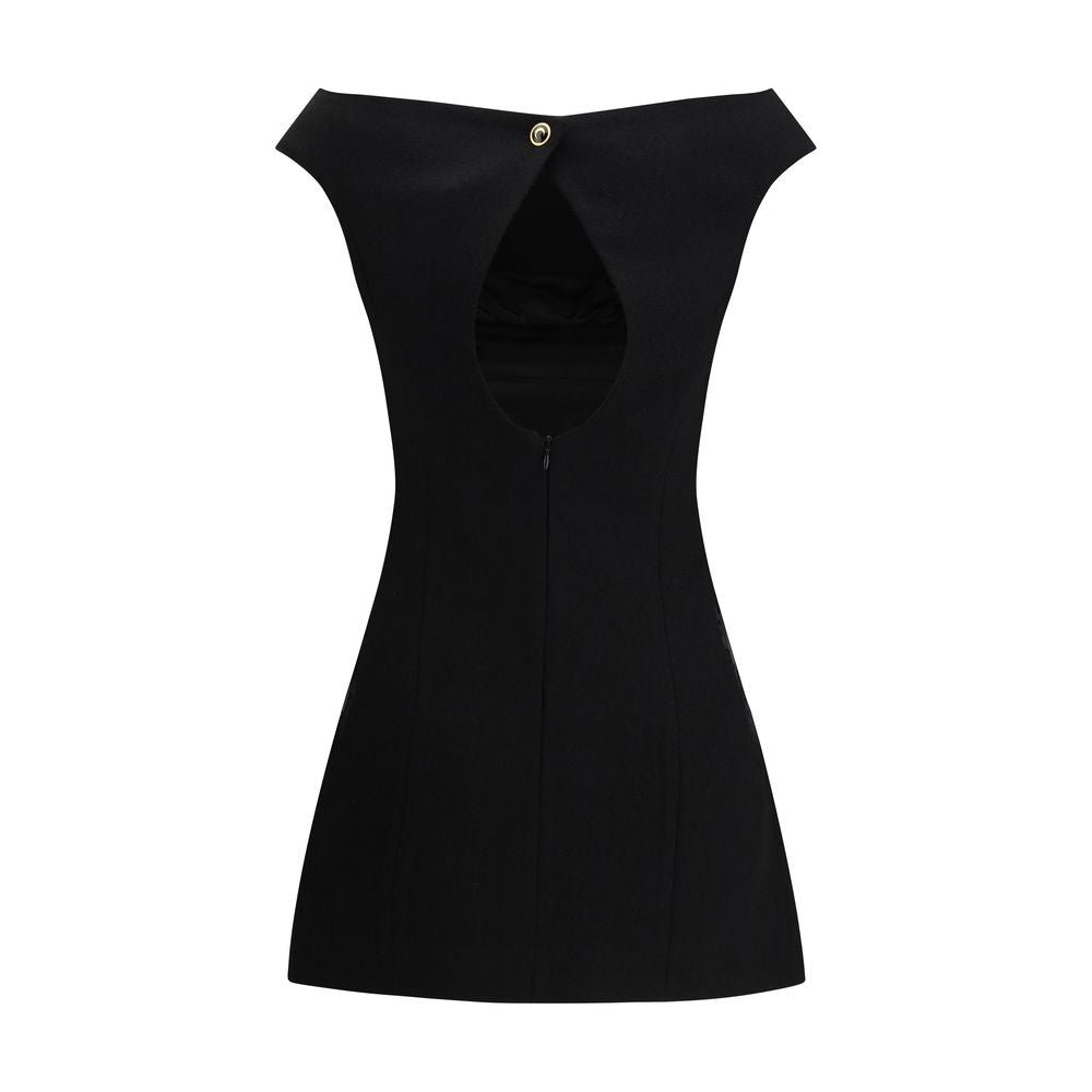 Marine Serre Black Fleece Wool Casual Dress