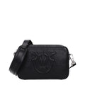 PINKO Black Leather Crossbody Bag