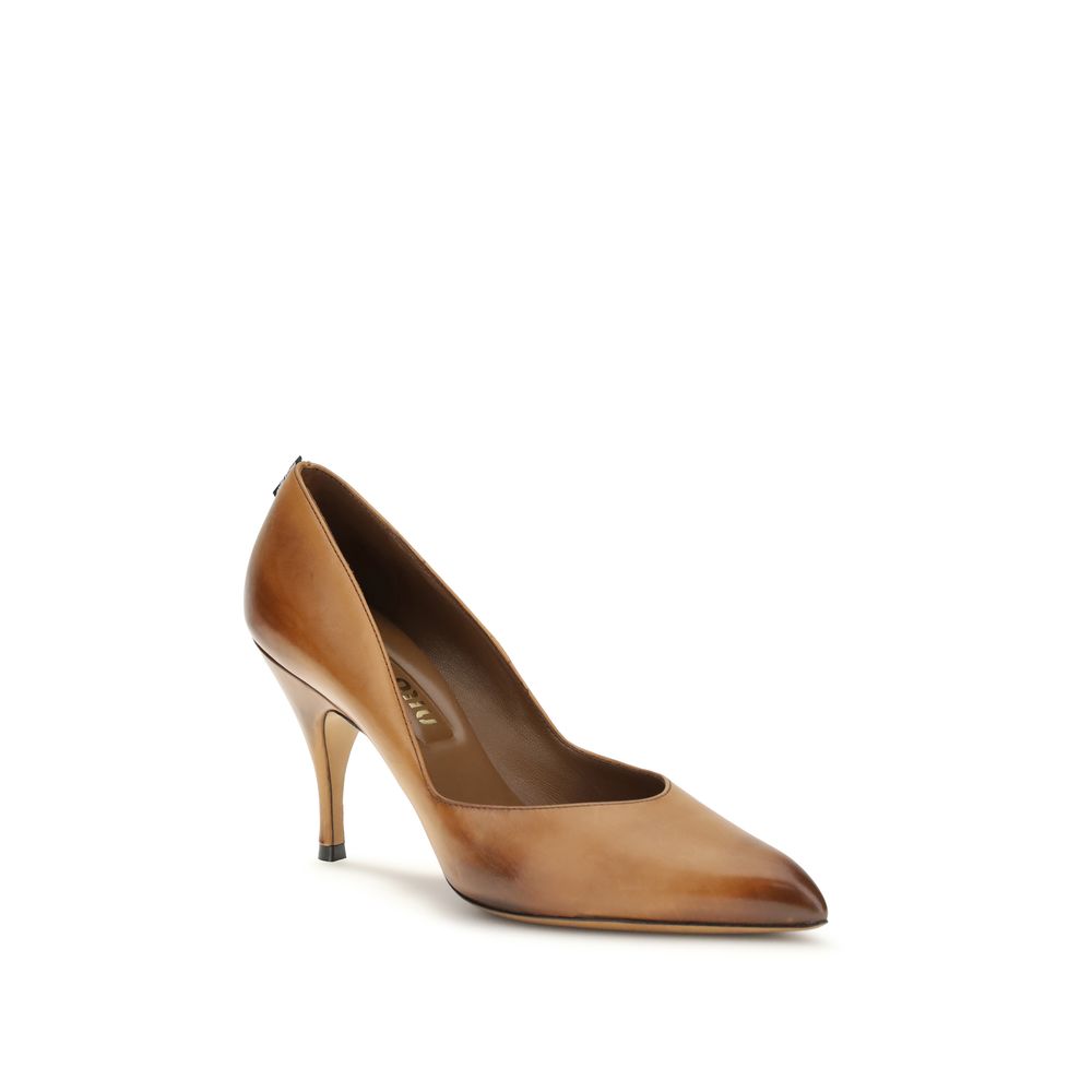 Miu Miu Beige Calf Leather Bos Taurus Pumps