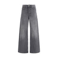 Marine Serre Gray Cotton Flared Jeans