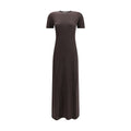 Ferragamo Brown Fleece Wool Long Dress