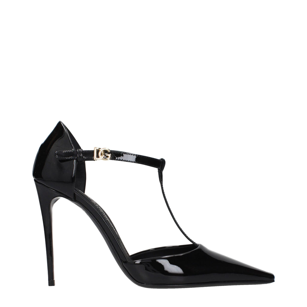 Dolce & Gabbana Black Leather High Heel Pumps