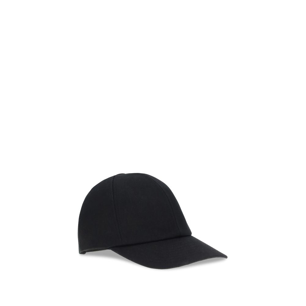 Courrèges Black Cotton Cap (Baseball Hat)