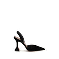 Amina Muaddi Black Rubber High Heel Pumps