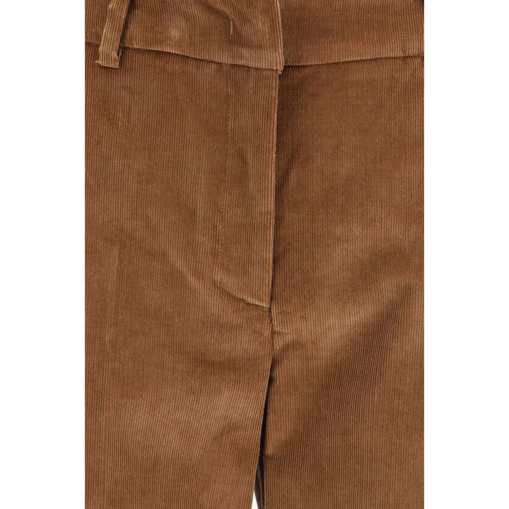 Max Mara Brown Cotton Casual Pants
