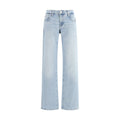 7FOR Light Blue Cotton Straight-Leg Jeans